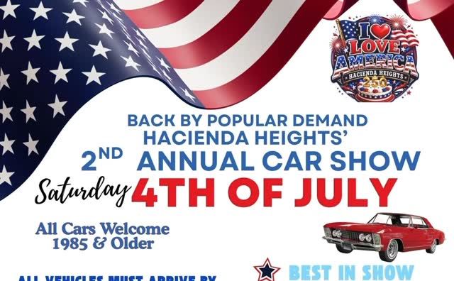 Hacienda Heights 4th of July Car Show partial flyer July 2026